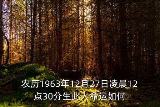 鄧秀蘭，農(nóng)歷1963年12月27日凌晨12點(diǎn)30分生此人命運(yùn)如何