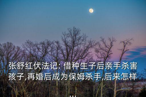 張舒紅伏法記: 借種生子后親手殺害孩子,再婚后成為保姆殺手,后來怎樣...