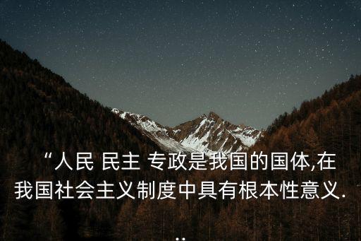 人民民主專政是