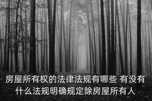房屋所有權(quán)的法律法規(guī)有哪些 有沒有什么法規(guī)明確規(guī)定除房屋所有人