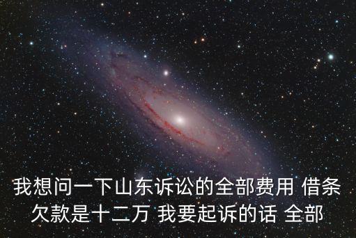 山東訴訟，我想問(wèn)一下山東訴訟的全部費(fèi)用 借條欠款是十二萬(wàn) 我要起訴的話 全部