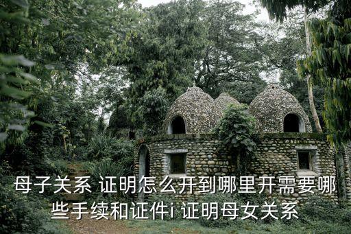 母子關(guān)系 證明怎么開(kāi)到哪里開(kāi)需要哪些手續(xù)和證件i 證明母女關(guān)系