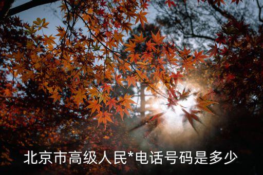 *電話，北京市高級人民*電話號碼是多少