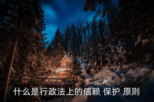 信賴保護原則,行政許可的信賴保護原則