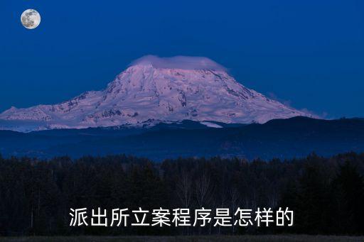 派出所立案程序是怎樣的