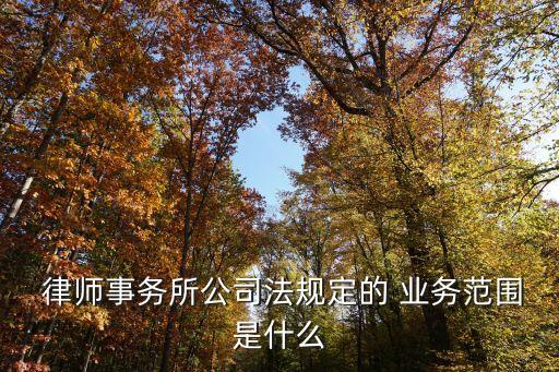 律師事務(wù)所公司法規(guī)定的 業(yè)務(wù)范圍是什么