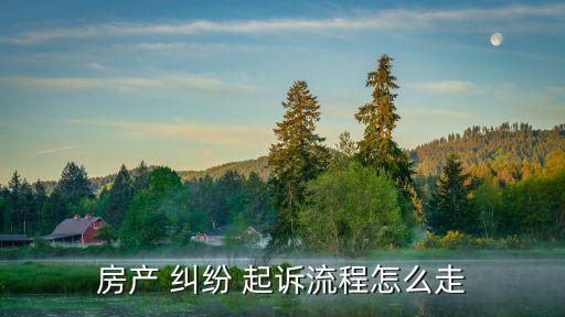 房產(chǎn) 糾紛 起訴流程怎么走