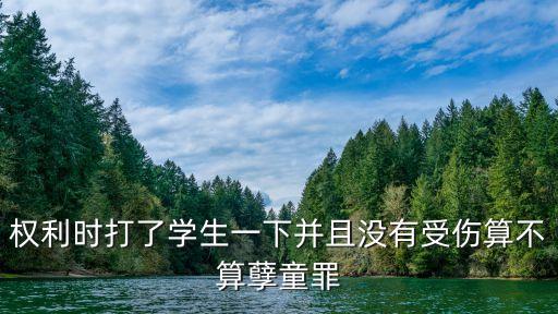 權(quán)利時打了學(xué)生一下并且沒有受傷算不算孽童罪