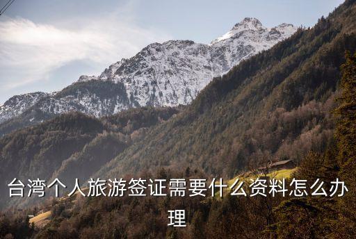 臺(tái)灣個(gè)人旅游簽證需要什么資料怎么辦理