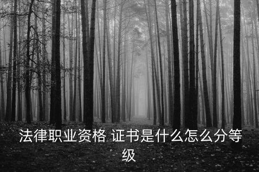  法律職業(yè)資格 證書(shū)是什么怎么分等級(jí)
