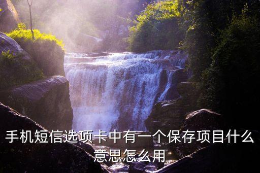 手機(jī)短信選項(xiàng)卡中有一個(gè)保存項(xiàng)目什么意思怎么用