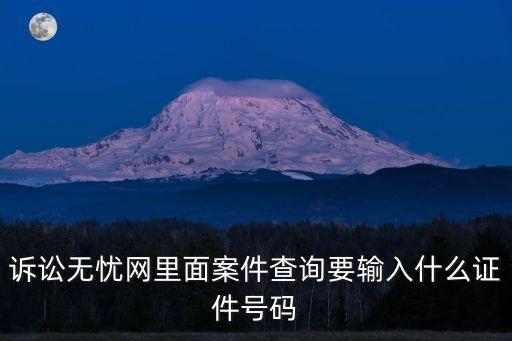 訴訟無憂網(wǎng)里面案件查詢要輸入什么證件號碼