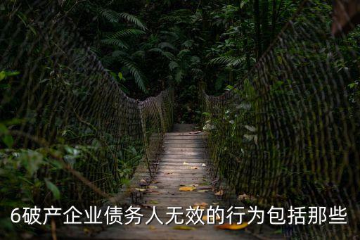 6破產企業(yè)債務人無效的行為包括那些