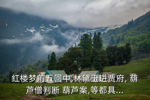 紅樓夢(mèng)前五回中,林黛玉進(jìn)賈府, 葫蘆僧判斷 葫蘆案,等都具...