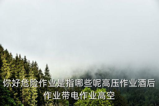 你好危險(xiǎn)作業(yè)是指哪些呢高壓作業(yè)酒后作業(yè)帶電作業(yè)高空
