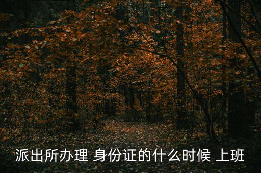 派出所辦理 身份證的什么時(shí)候 上班