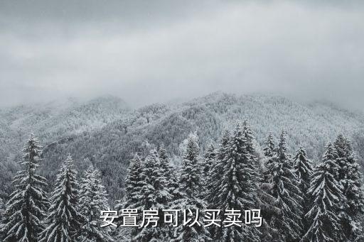 安置房可以買賣嗎