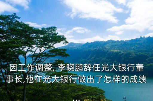 因工作調(diào)整, 李曉鵬辭任光大銀行董事長,他在光大銀行做出了怎樣的成績...