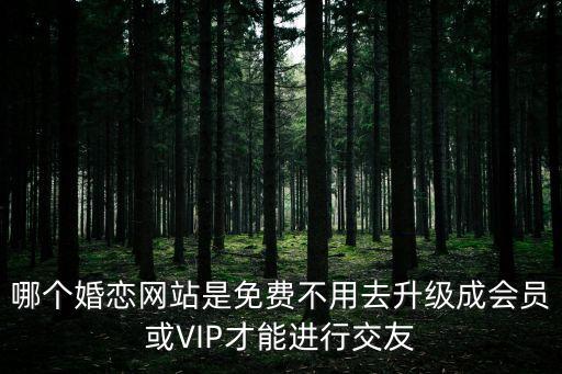 哪個婚戀網(wǎng)站是免費不用去升級成會員或VIP才能進行交友