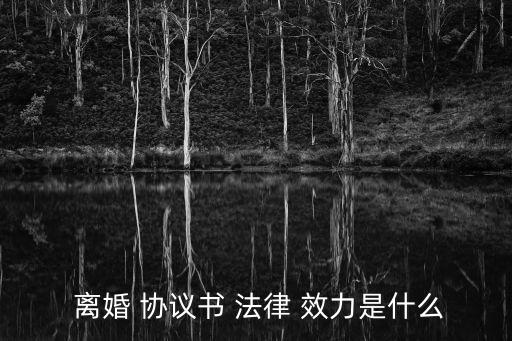 離婚協(xié)議書的法律效力有多大,簽了離婚協(xié)議書有法律效力嗎