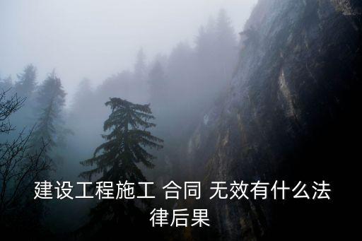  建設(shè)工程施工 合同 無(wú)效有什么法律后果