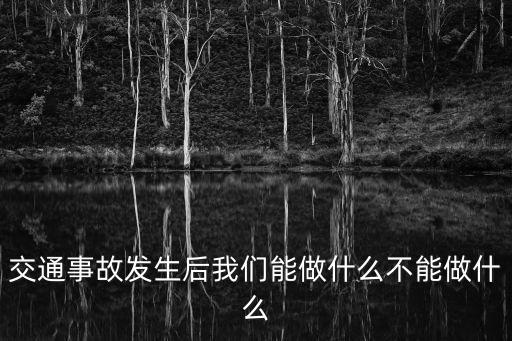 交通事故發(fā)生后我們能做什么不能做什么