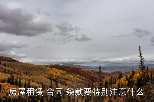 房屋租賃 合同 條款要特別注意什么