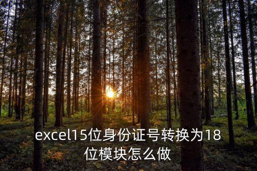 15位身份證號(hào)碼轉(zhuǎn)18位，excel15位身份證號(hào)轉(zhuǎn)換為18位模塊怎么做