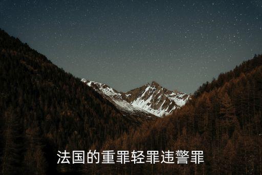 法國(guó)的重罪輕罪違警罪