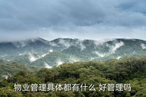 居住物業(yè)，物業(yè)管理具體都有什么 好管理嗎