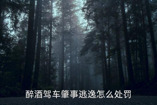醉酒駕車肇事逃逸怎么處罰