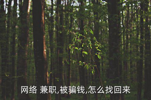 網(wǎng)絡(luò) 兼職,被騙錢,怎么找回來