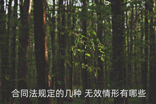 簡述無效合同行為的種類,無效合同種類主要包括