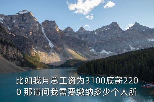 比如我月總工資為3100底薪2200 那請(qǐng)問(wèn)我需要繳納多少個(gè)人所