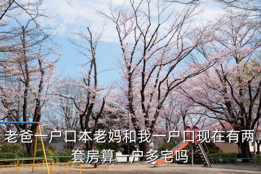 老爸一戶口本老媽和我一戶口現(xiàn)在有兩套房算一戶多宅嗎