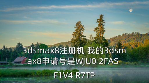 wju8，3dsmax8注冊機(jī) 我的3dsmax8申請?zhí)柺荳JU0 2FAS F1V4 R7TP