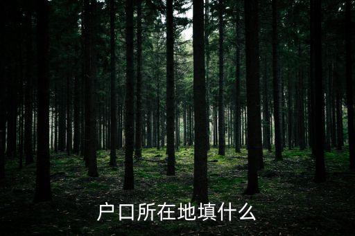 戶籍所在地填什么，戶籍所在地怎么填呀