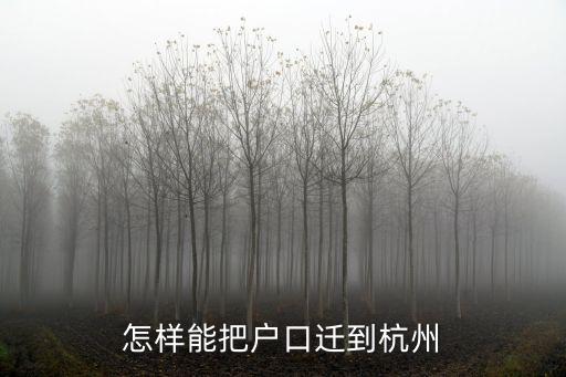 杭州落戶咨詢，怎樣能把戶口遷到杭州