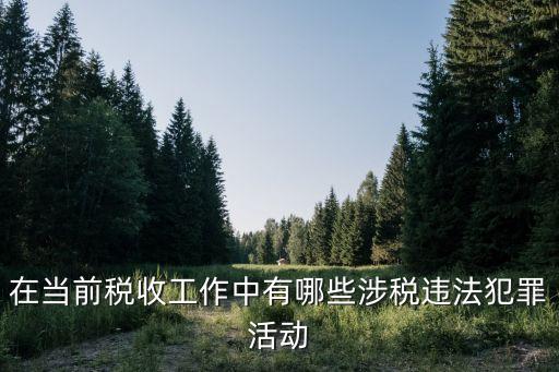在當(dāng)前稅收工作中有哪些涉稅違法犯罪活動