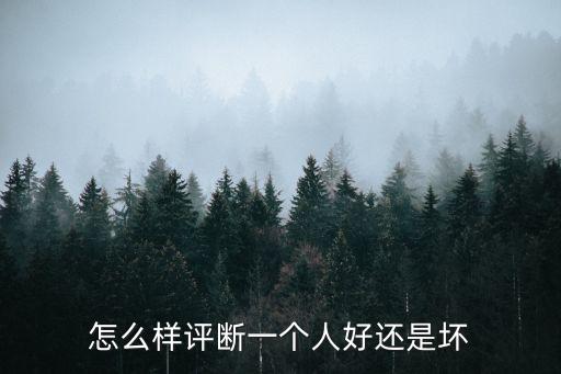 怎么樣評斷一個人好還是壞