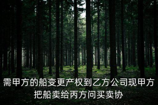 需甲方的船變更產(chǎn)權(quán)到乙方公司現(xiàn)甲方把船賣給丙方問買賣協(xié)