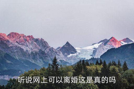 網(wǎng)上可以離婚嗎，聽說網(wǎng)上可以離婚這是真的嗎